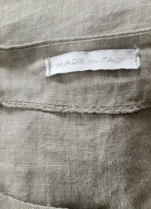 Італіська бутікова льняна блузка - оверсайз5 фото