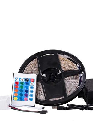Светодиодная лента 3258 rgb длиной 5 метров с пультом