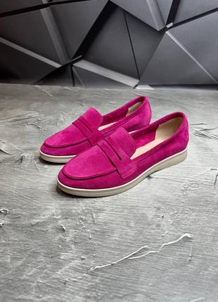 Туфли лоферы женские замшевые pink suede! натуральная замша! все размеры! лоферы розовые женские классические замшевые хит!