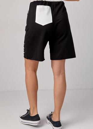 Женские трикотажные шорты с надписью nike - черный цвет, s (есть размеры)2 фото