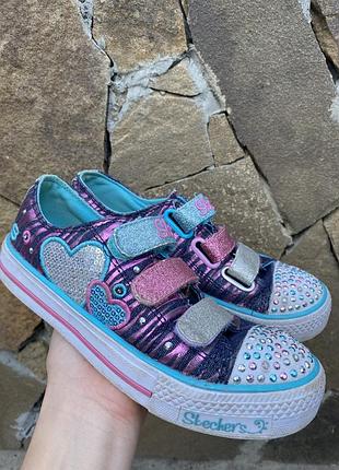 Мигающие кеды skechers 33,5