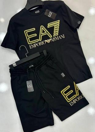 Черный спортивный костюм мужской в стиле emporio armani