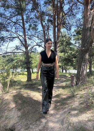 Штани еко-шкіра 🐈‍⬛