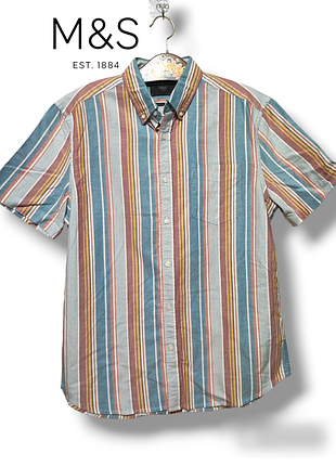 Стильна чоловіча теніска у смужку бавовняна сорочка