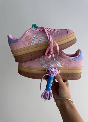 Adidas gazelle bold pink / silver premium кросівки кросовки кроссовки2 фото