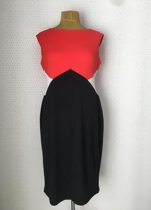 Новое контрастное черно бело красное платье от nine west, размер m-l-xl