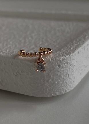 Сережки кафи без проколу каф xuping медичне золото медичний сплав позолота