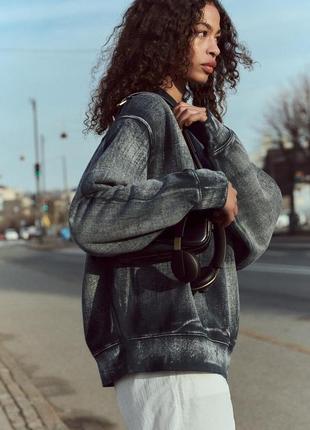 Толстовка свитшот zara теплая на флисе1 фото