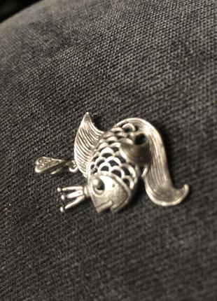 Кулон серебро рыбка