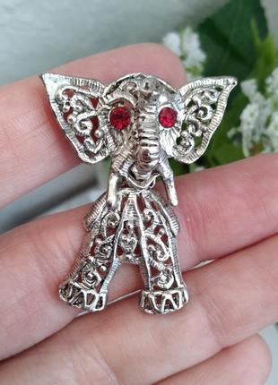 Брошка зажим слоник з подвижною головою антикваріат ексклюзив вінтаж франція