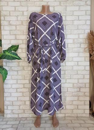 Фірмове marks & spenser плаття міді зі 100% віскози з поясом у ромби, розмір хл-2хл