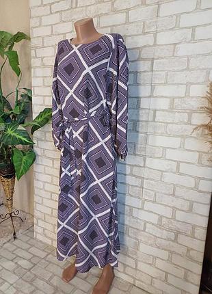 Фірмове marks & spenser плаття міді зі 100% віскози з поясом у ромби, розмір хл-2хл4 фото