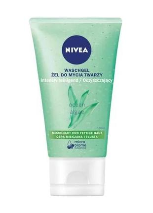 Матирующий гель для умывания nivea морские водоросли и мягкая вода, для жирной кожи, 150 мл