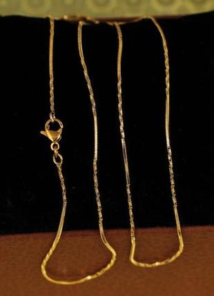 Цепь xuping jewelry  жгут с перекрутом 50 см 1 мм золотистая