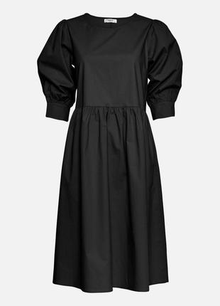 Бавовняна цупка сукня msch copenhagen black minora 3/4 dress