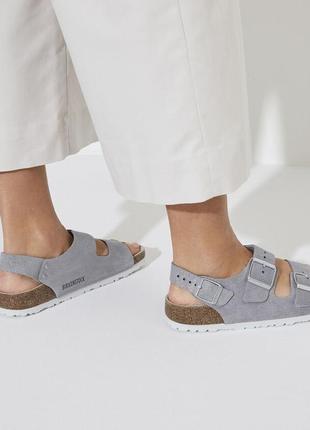 Босоніжки  birkenstock milano suede leather purple fog оригінал