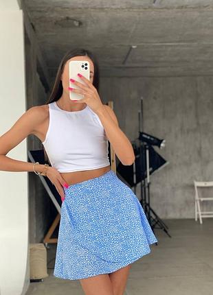 Костюм двійка топ і спідниця на запах міні софт