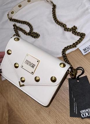 Versace брендовая сумочка белая сумка на цепочке