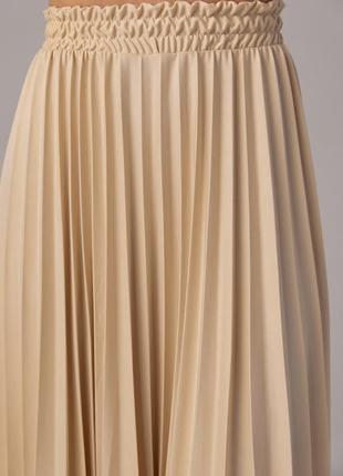 Плиссированная юбка миди - бежевый цвет, s (есть размеры)4 фото