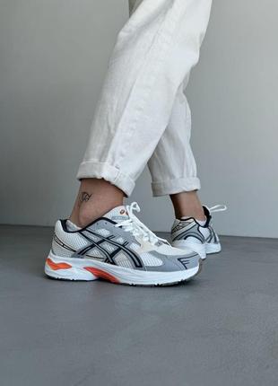 Женские кроссовки asics gel-1130 white grey ассикс серого с белым цветами