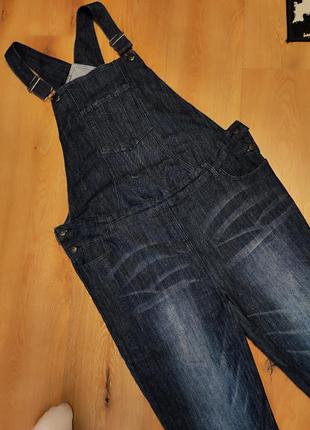 Комбінезон джинсовий жіночий синій блакитний slim denim, розмір xl 2xl 3xl 4xl