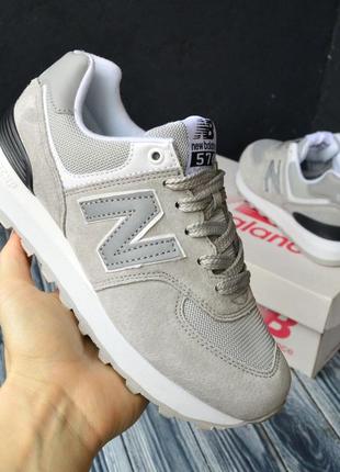 Женские кроссовки new balance 574 grey 1950 беланс серого цвета