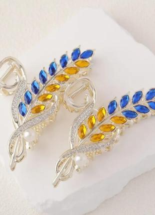 Заколка колосок в патріотичному стилі