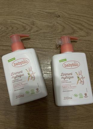 Органічний лінімент під підгузок babybio очищувальний засіб після памперсу без води
