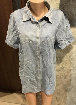 Рубашка джинсовая 52