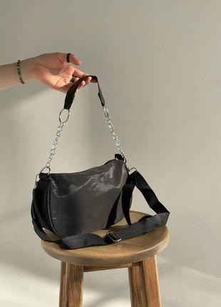 Жіноча сумочка 1032 багет чорна