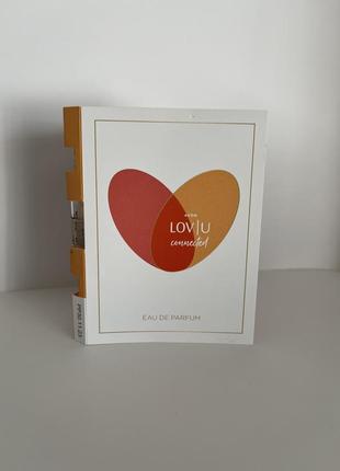 Открытка с пробным образцом парфюмерной воды lov u connected для нее (0,6мл.)