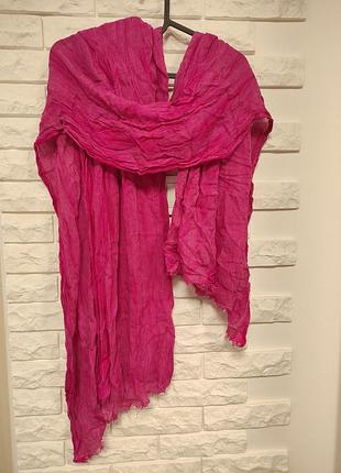 Zara шарф тонкий широкий женский малиновый платок шаль