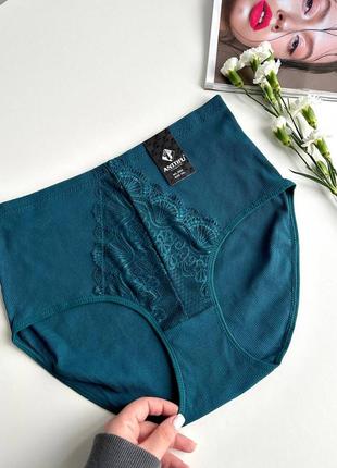 Жіночі трусики, бавовна в рубчик з мереживом 4xl, 5xl, 6xl