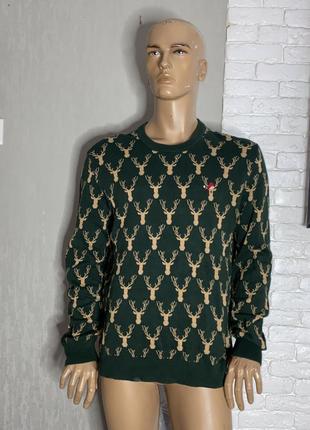Тонкий джемпер в принт олени we, xl