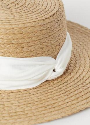 Летняя шляпа с широкими полями и белой тесьмой2 фото