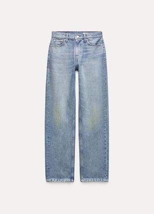 Джинси  zara mid rise straight середня посадка, прямі