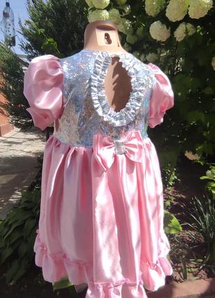 Розовое праздничное платье для вашей принцессы га рост 116-1287 фото