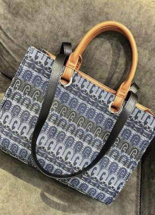 Женская брендовая сумка furla шоппер,сумка фурла шопер, сумки шоперы с принтом, shopper, shoper
