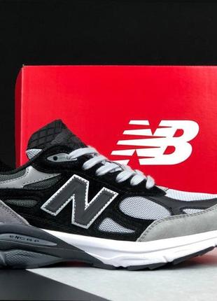 Р.41-46 кроссовки new balance 990 черно/серые ks 12251