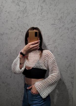 Белоснежный топ сетка. сетка. топ 🥰