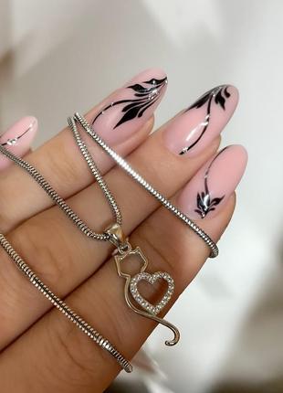 Подвеска серебряная котик 925 пробы