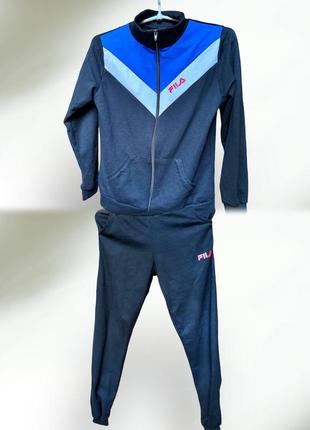 9-11 лет детский спортивный серный костюм на мальчика fila