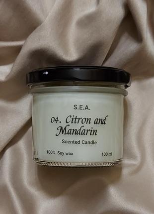 Свечи из соевого воска цитрон и мандарин