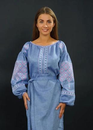 Плаття вишите, вишиванка українська льон