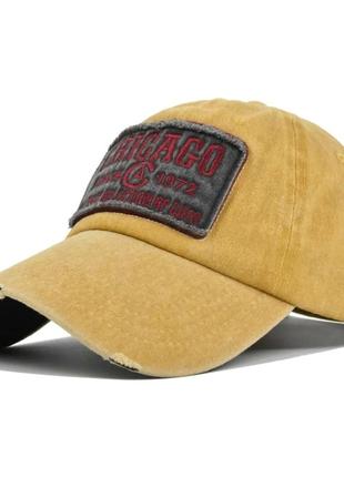 Кепка бейсболка chicago (чикаго) з вигнутим козирком синя, унісекс wuke one size4 фото