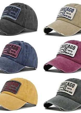 Кепка бейсболка chicago (чикаго) з вигнутим козирком синя, унісекс wuke one size2 фото