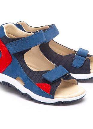 Босоніжки профілактичні для хлопчика (арт.leo-1238), theo leo (туреччина) (синій/червоний, 25)