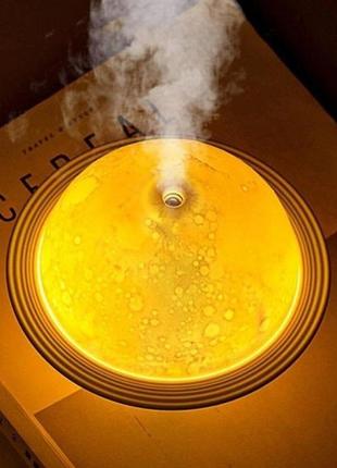Зволожувач очисник повітря нічник 3 в 1 сатурн компактний з led підсвічуванням 3 режими міні арома лампа10 фото