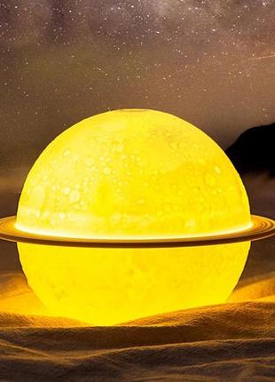 Зволожувач очисник повітря нічник 3 в 1 сатурн компактний з led підсвічуванням 3 режими міні арома лампа6 фото