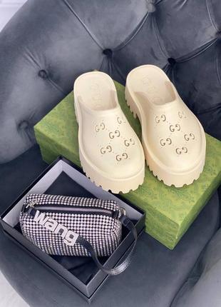Шлепки в стиле gucci мюли , сабо